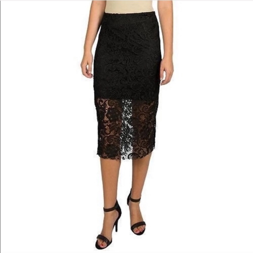 *NWT* Harve Bernard Black Lace Pencil Skirt
